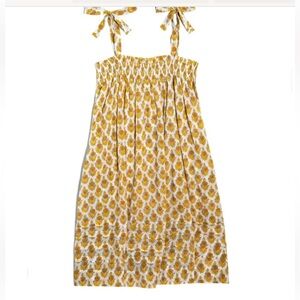 Lali Juniper block print shoulder tie dress